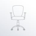 Office chair line icon. Business furniture outline sign. Vector illustration.